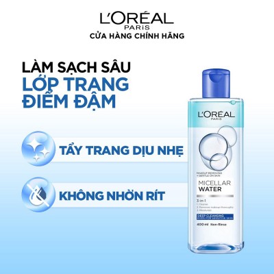 Nước tẩy trang đa năng 3in1 làm sạch sâu L'Oreal Paris