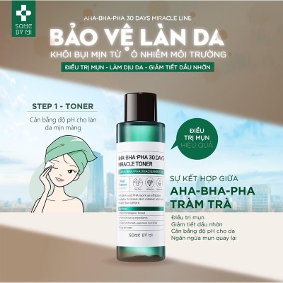 Nước Hoa Hồng Giảm Và Ngăn Ngừa Mụn Some By Mi AHA-BHA-PHA 30 Days Miracle Toner 150ml