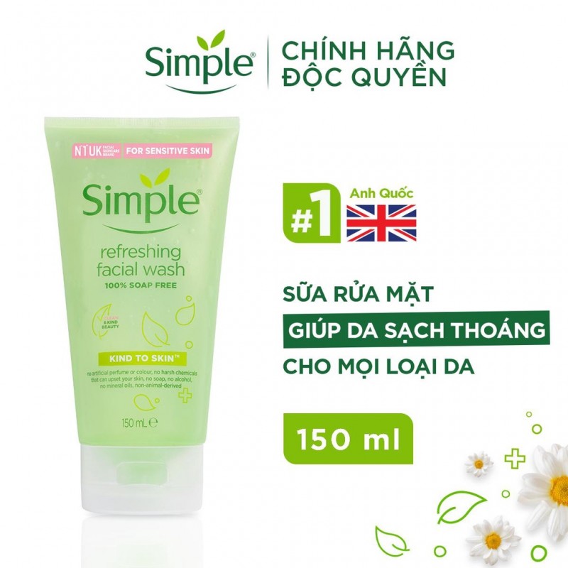 Sữa rửa mặt Simple 150ml 