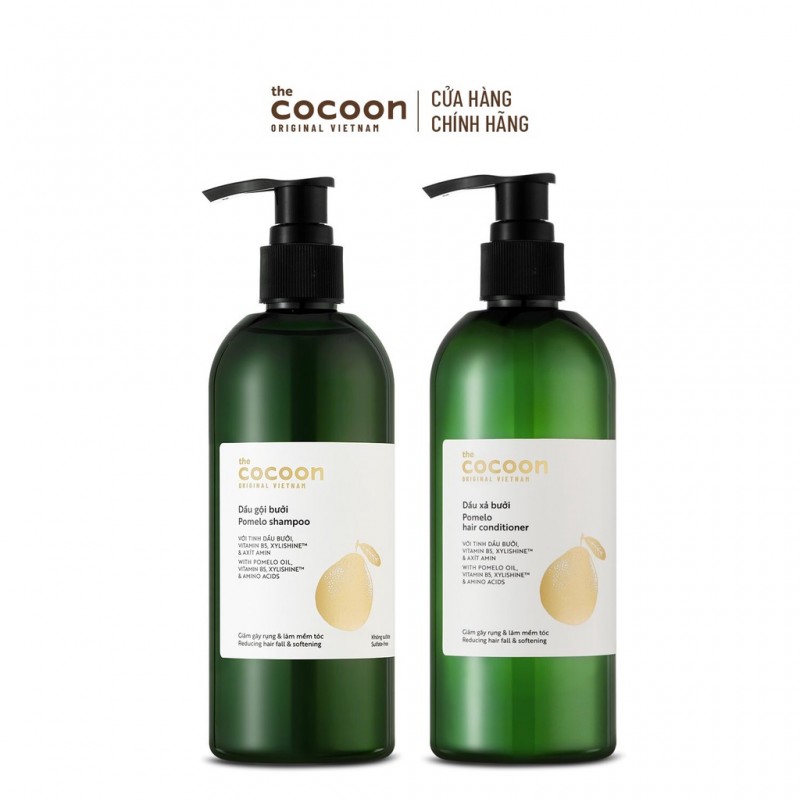 COMBO gội xả bưởi không sulfate giảm gãy rụng tóc Cocoon 200ml