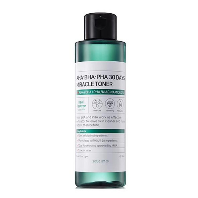 Nước Hoa Hồng Giảm Và Ngăn Ngừa Mụn Some By Mi AHA-BHA-PHA 30 Days Miracle Toner 150ml